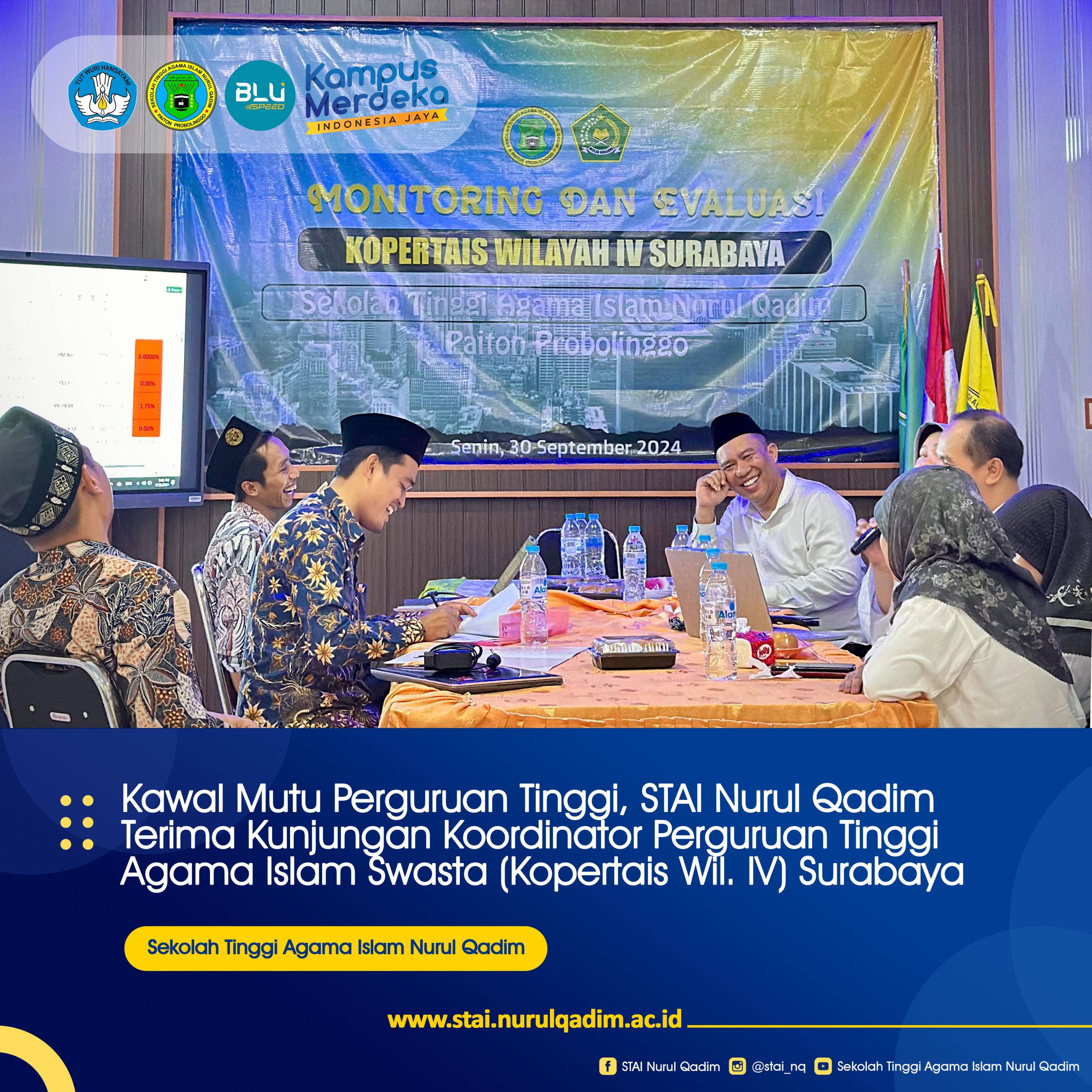 Kawal Mutu Perguruan Tinggi, STAI Nurul Qadim Terima Kunjungan Kopertais Wilayah IV Surabaya.